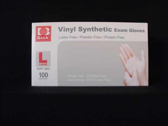 Basic Vinyl Synthetic Exam Gloves X-Large Box